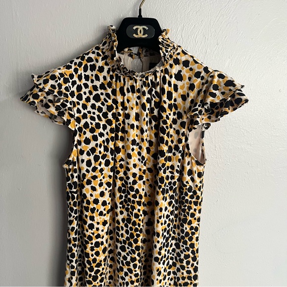 Ann Taylor Factory NWT Mock Neck Cheetah Print Shift Dress XS - Picture 8 of 14